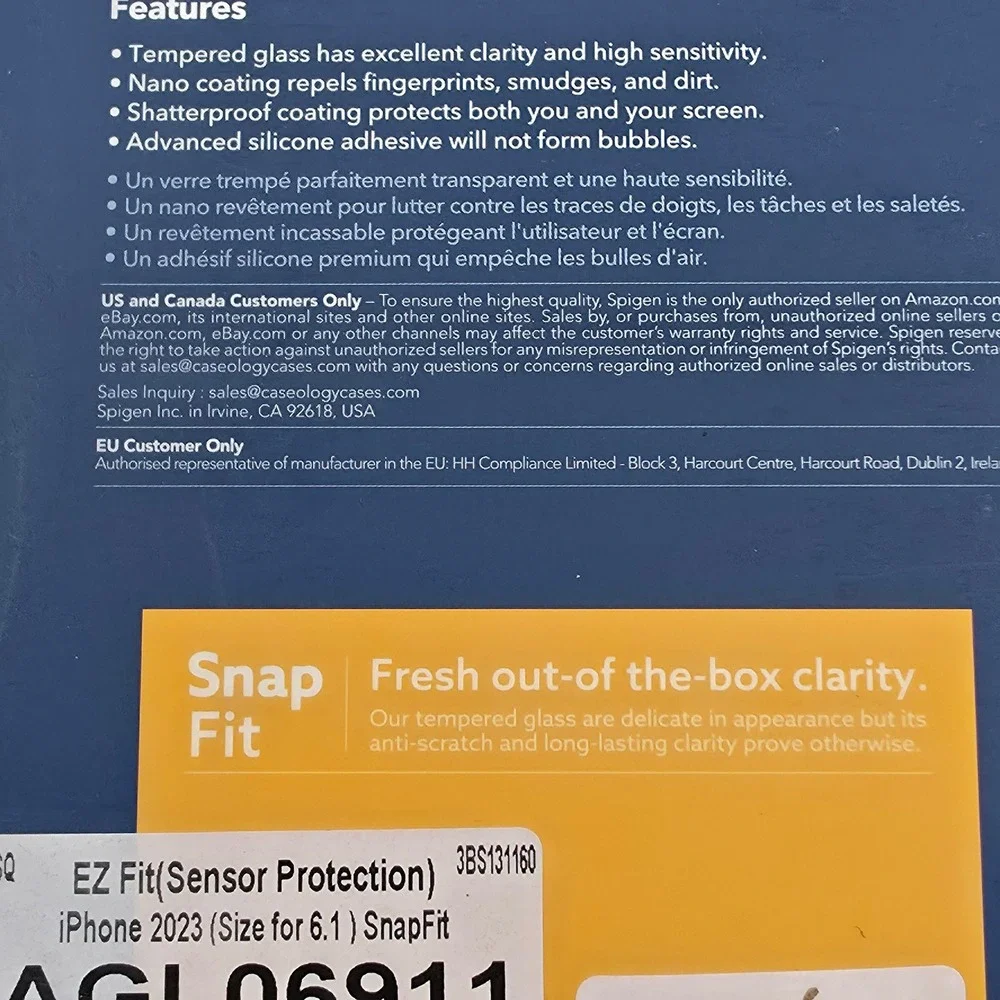 Caseology SnapFit Screen Protector iPhone 15 6.1 Clear New 9H Hardness 2 Pack‎